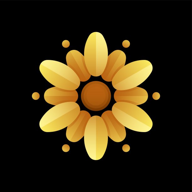 矢量插图向日葵渐变彩色风格。图片下载