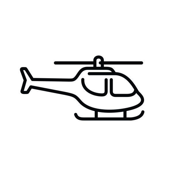 直升机线图标孤立在白色背景上图片下载