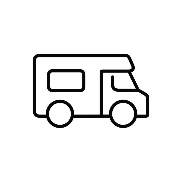 大篷车线图标隔离在白色背景上图片下载