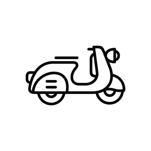 摩托车线图标隔离在白色背景上图片下载