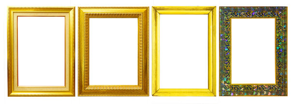 组旧框孤立于白色，对象背景图片下载