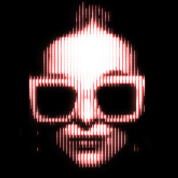 女子肖像插图在半色调黑白电视屏幕像素图案图片下载