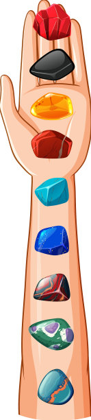 治疗人手臂上的水晶或宝石图片下载