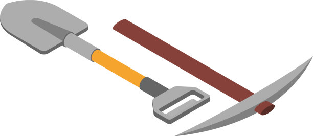 等距考古铲组成图片下载