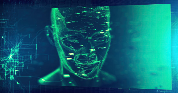 高科技未来电子肖像在科幻人类图片下载