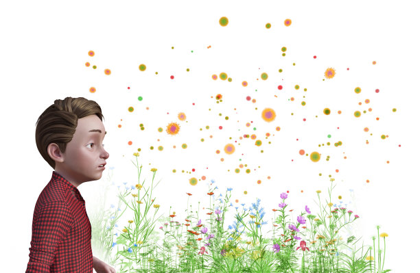 春天过敏的3d插图。图片下载