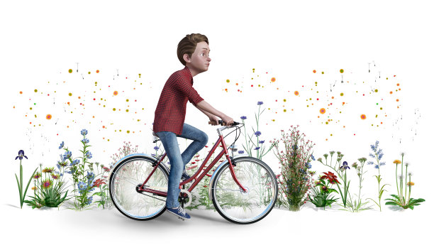 春天过敏的3d插图。图片下载