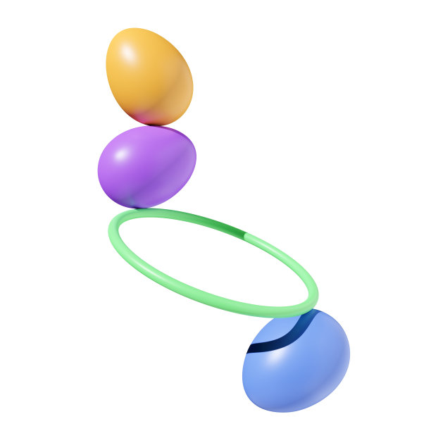 复活节彩蛋平衡创造性冥想3d渲染图片下载