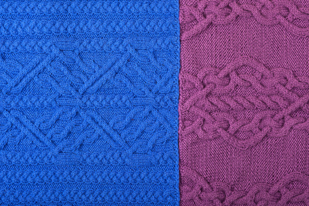 淡紫色和蓝色针织背景图片下载