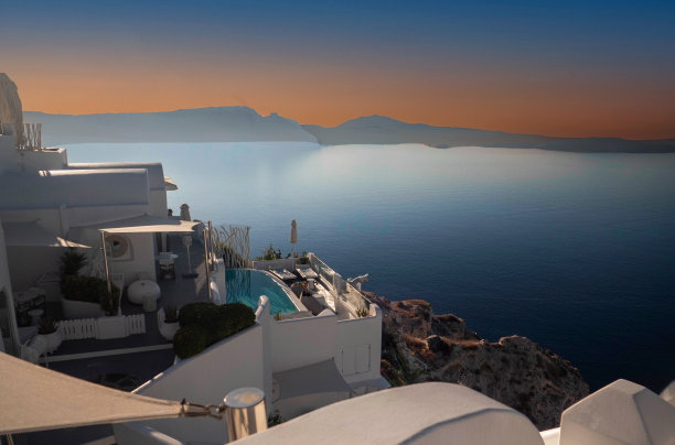 从甲板上看日落图片下载