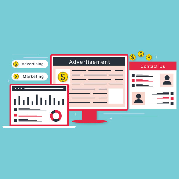 为网站支付每点击平面插图概念图片下载