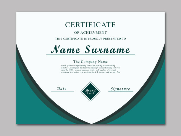 优雅的文凭证书模板图片下载