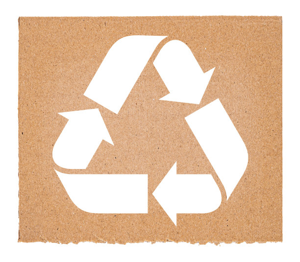 纸板回收符号形状。生态与纸张回收的概念。生态。变形迹象。纸。回收。环保箭重用材料。工艺图片下载
