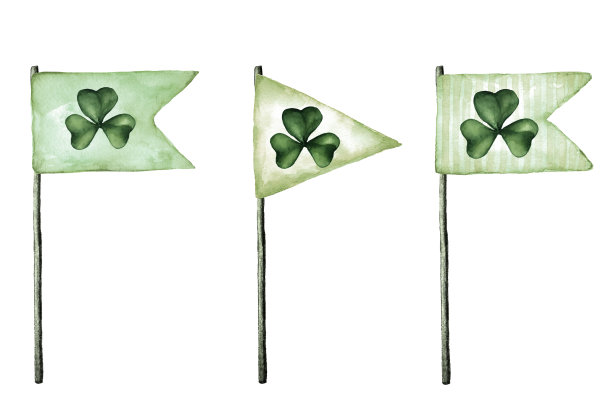 有苜蓿的圣帕特里克节旗子图片下载