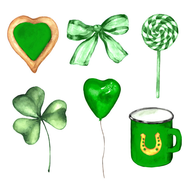 圣帕特里克节水彩插图图片下载