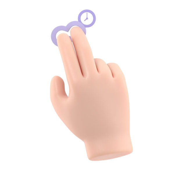 卡通手势图标模型。触摸屏手势线图标。3D插图双手触摸按钮卡通人物手。白色背景上的3D渲染。图片下载