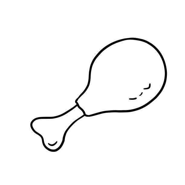 炸鸡腿。大纲涂鸦插图快餐图片下载