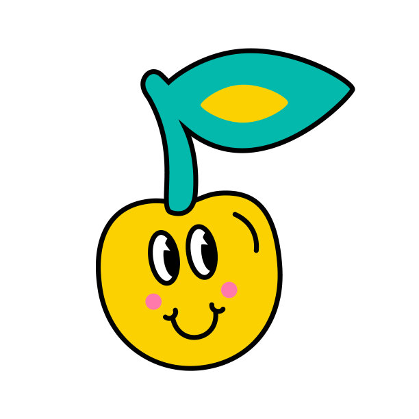 矢量插图的樱桃与面孔。图片下载