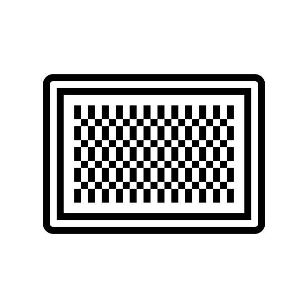 雪尼尔地毯家居内饰线图标矢量插图图片下载