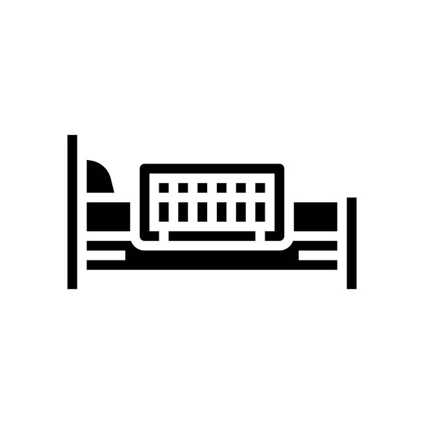 床轨儿童卧室字形图标矢量插图图片下载