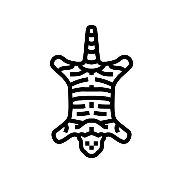 年度地毯儿童卧室线图标矢量插图图片下载