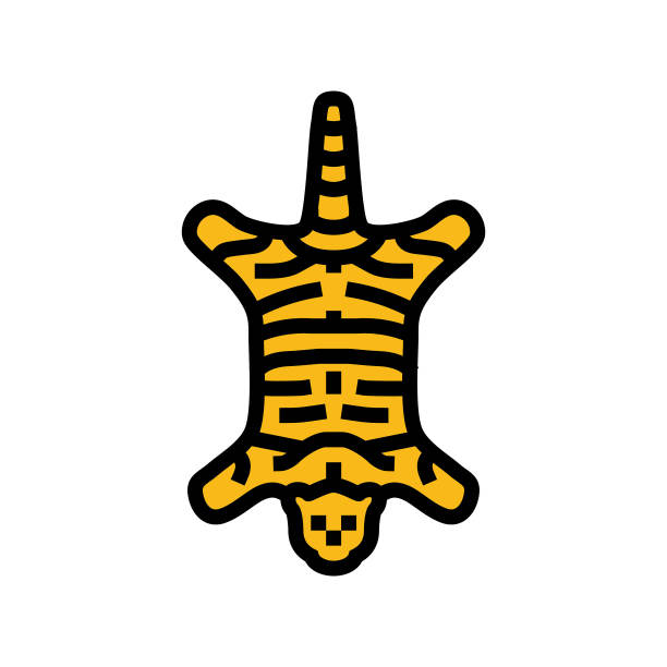 年度地毯儿童卧室颜色图标矢量插图图片下载