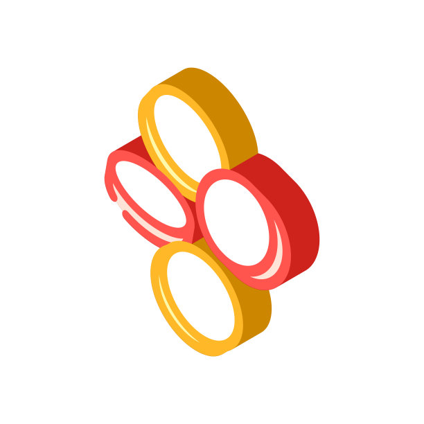 硬币黄金下降等距图标矢量插图图片下载