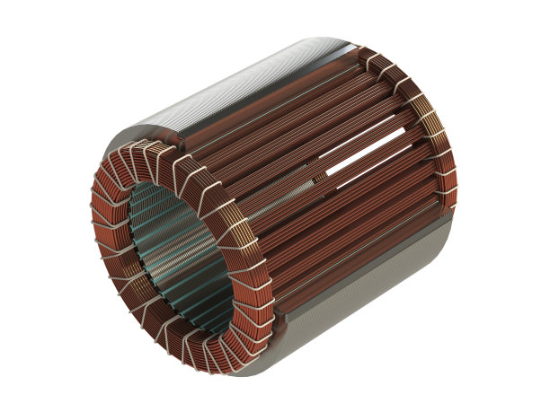 电机定子部分三维渲染隔离在白色上图片下载