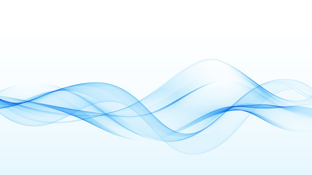 抽象、光滑、透明、蓝色、波浪设计元素。蓝色的波浪。波浪的蓝色运动曲线呈烟状流动。图片下载