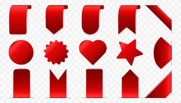 现实的红色销售标签和标签png图片下载