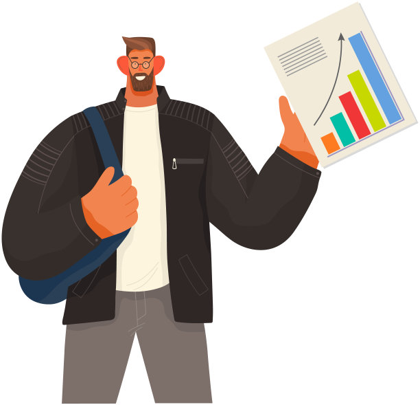 人们站着，拿着统计图表，探索它。商人用商业数据做报告图片下载