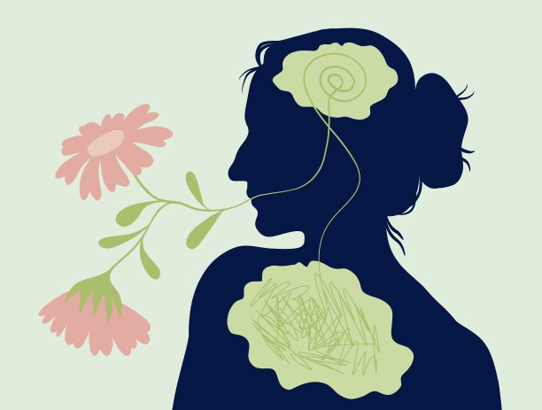 一个女人用环保的方式表达她的强硬情绪的剪影图片下载