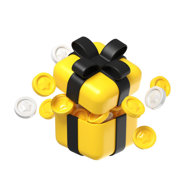 打开装有金币和银币的礼品盒。现金惊喜箱。奖金奖励。赌场或在线游戏赢家。忠诚计划概念。卡通设计图标孤立在白色背景上。三维渲染图片下载