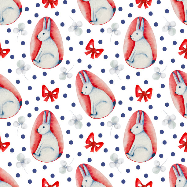 水彩无缝图案复活节快乐图片下载