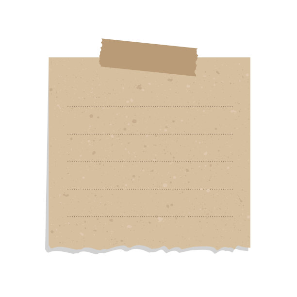 方形老式棕色破纸。回收的便签纸和胶带。图片下载