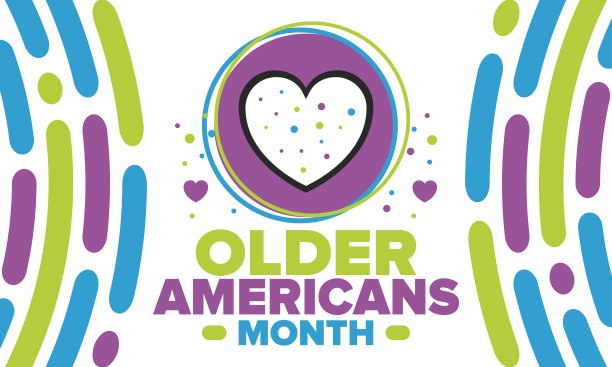 老年人月。在美国在五月庆祝。全国老年人纪念月。海报，卡片，横幅和背景。矢量图图片下载
