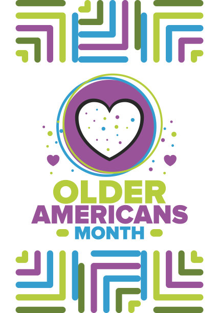 老年人月。在美国在五月庆祝。全国老年人纪念月。海报，卡片，横幅和背景。矢量图图片下载
