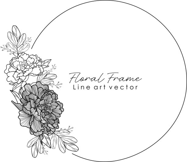 手绘花圈框架图片下载