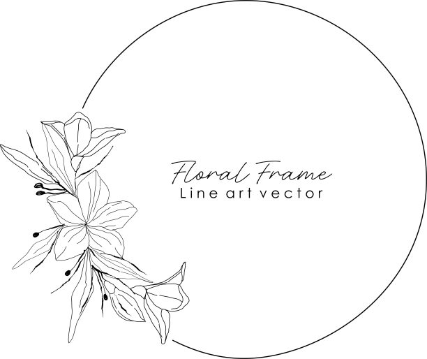 手绘花圈框架图片下载