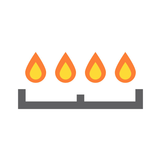 煤气炉图标。煤气炉和火。向量。图片下载