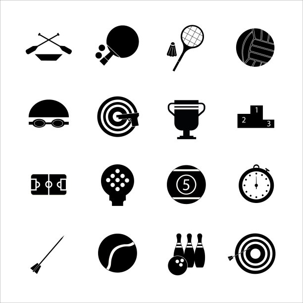 一组简单的体育图标图片下载