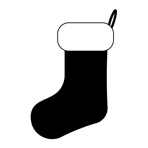 简单的圣诞袜子图标的圣诞假期的插图图片下载