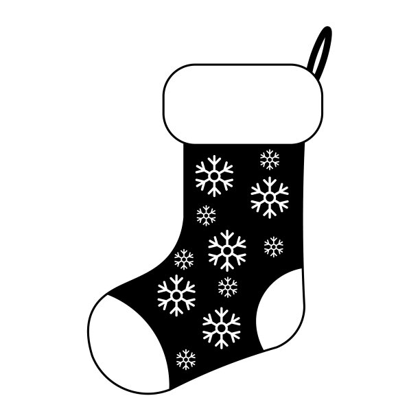 简单的圣诞袜子图标的圣诞假期的插图图片下载