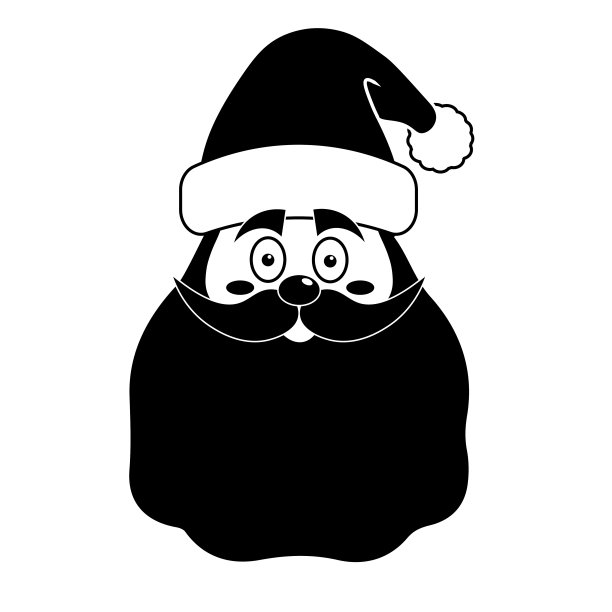 圣诞老人与圣诞帽图标的简单插图图片下载