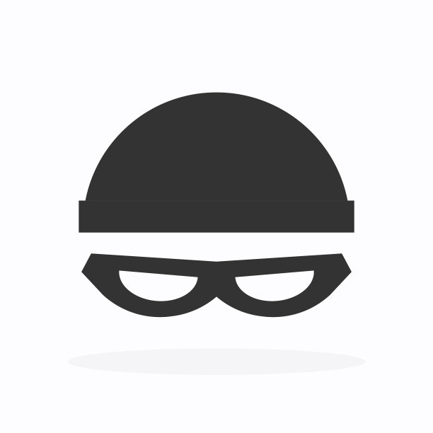 小偷与帽子黑色图标。图片下载