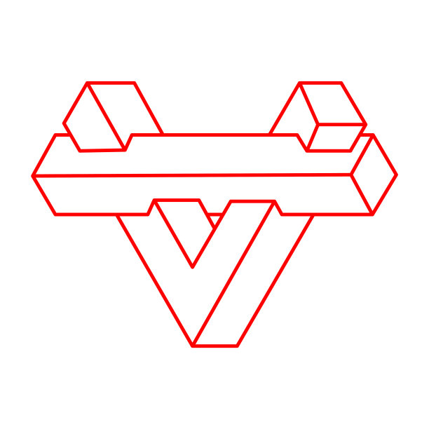 光学错觉。不可能的形状向量。光学艺术品。几何数据。图片下载