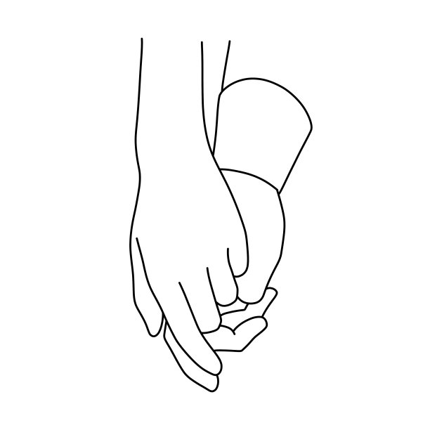 温柔的触摸双手。幸福的青年男女牵手。微笑关怀的夫妻有一个亲密的时刻。良好的关系观念。平面矢量图。图片下载