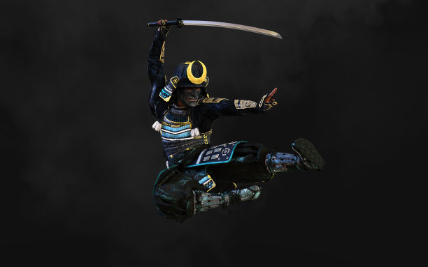 武士的概念在黑暗的背景。图片下载