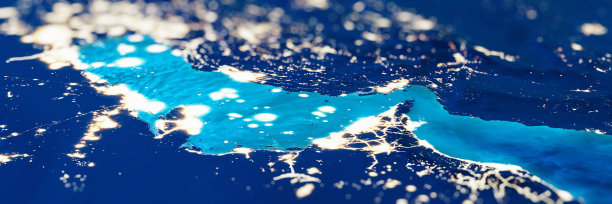 中东倾斜移位全景图图片下载