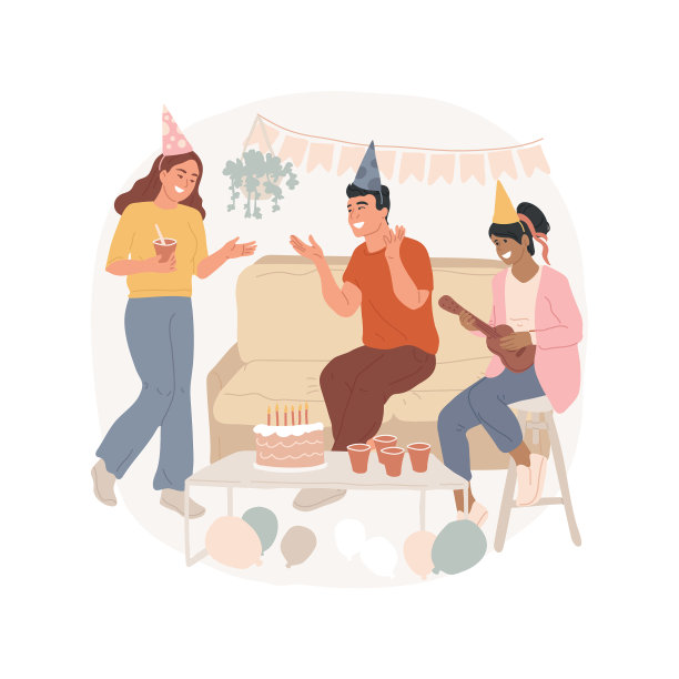 派对房间孤立卡通图片下载